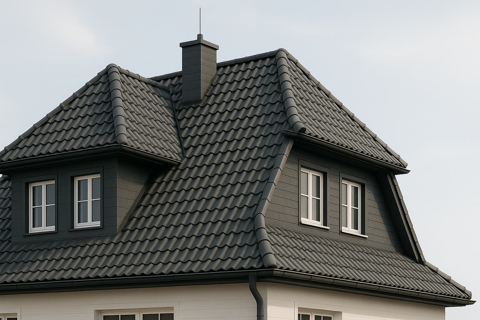 Ziegeldach als Hintergrundbild